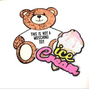 bear sequins big  Iron-On patch